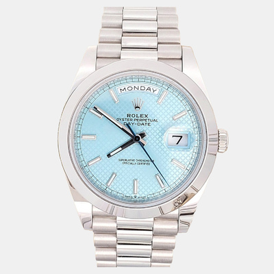 Rolex Day Date 218206 Automatic Ice Blue Dial with Platinum Case - President Bracelet 1200769 (blue, arb24224)