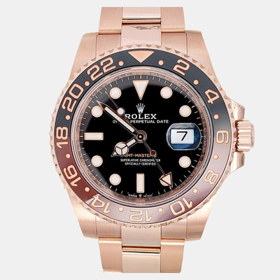 Rolex GMT Master II 126715CHNR Men's Automatic Black Dial 18K Rose Gold Bracelet Watch - Ref. No. 126715CHNR 1200764 (black, arb24225)