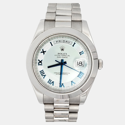 Rolex Day-Date II 218206, Men's Automatic Ice Blue Dial Platinum Watch, Ref. 1200768 (blue, arb24245)