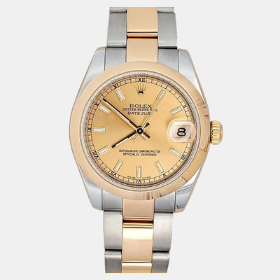 Rolex Datejust 178243 - Champagne Dial Automatic Yellow Gold Men's Watch 1200450 (arb24247)
