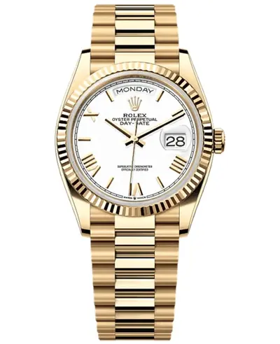 Rolex Day-Date Yellow Gold 36 Automatic White Dial Women's Watch Model M128238-0113 (white, arb24263)