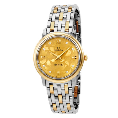 Omega De Ville Prestige Butterfly Watch with Diamond Dial - 424.20.27.60.58.002 (beige, arb3915)