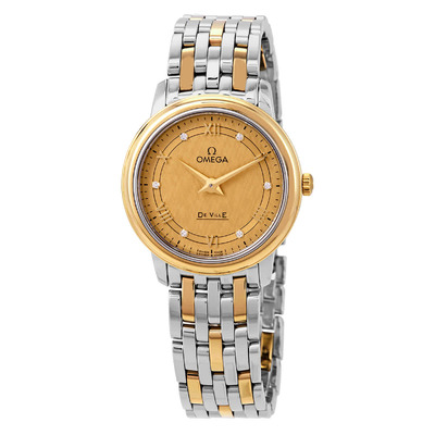 Omega De Ville Prestige Diamond Champagne Dial Ladies Watch, Ref. 424.20.27.60.58.004 (beige, arb3916)