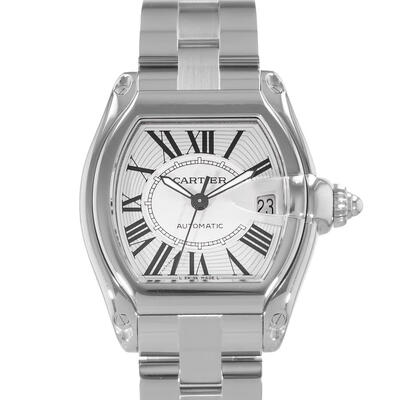 Pre-owned Cartier Roadster Automatic Silver Dial Mens Watch W62025V3 (black, arb24294)