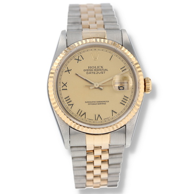 Pre-Owned Rolex Datejust Champagne Dial Unisex Automatic Chronometer Watch 16233 CRJ (beige, arb24307)