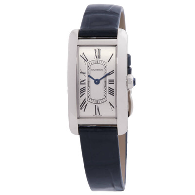 Cartier Tank Americaine Small Model Quartz Silver Dial Watch WSTA0117 (blue, arb24318)