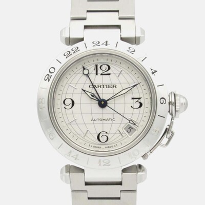 Cartier Pasha C GMT W31078M7 Automatic Silver Stainless Steel Men's Wristwatch 35 mm 1203386 (arb24330)