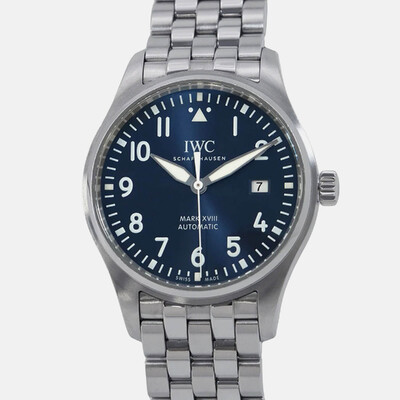 IWC Pilot's Watch Mark XVII IW327016, Automatic Blue Dial Stainless Steel Men's Wristwatch 40mm 1200077 (blue, arb24331)
