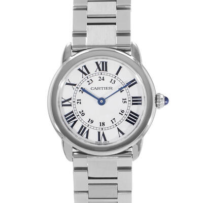 Pre-owned Cartier Ronde Solo Quartz Silver Dial Ladies Watch W6701004 (arb24358)