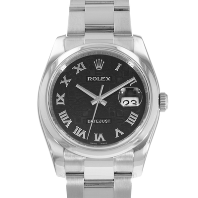 Pre Owned Rolex Datejust 36 Automatic Chronometer Men's Watch Ref. BKJRO 116200 BKJRO (black, arb24378)