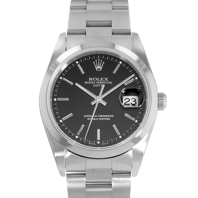 Pre-owned Rolex Oyster Perpetual Date Mens Automatic Chronometer Black Dial Watch 15200 BKSO (black, arb24380)