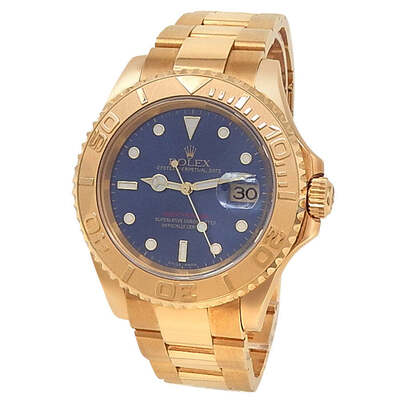 Pre-owned Rolex Yacht-Master 16628b Chronometer Blue Dial Men's Watch 16628B BLSO (blue, arb24389)