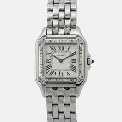 Cartier Panthère De Cartier W4PN0008 Women's Quartz Watch Stainless Steel Case Silver Dial 1203049 (arb24450)