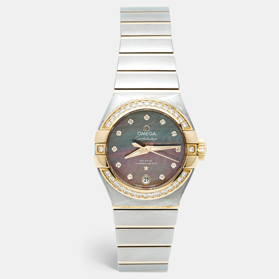 Omega Constellation 123.28.27.20.57.007 Tahiti Grey Mother of Pearl Diamond Wristwatch - 27mm Women's Stainless Steel 1204605 (arb24454)
