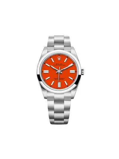 Rolex Oyster Perpetual 36mm Reference 26875789 - Red Stainless Steel Baton Hands Watch (arb24465)