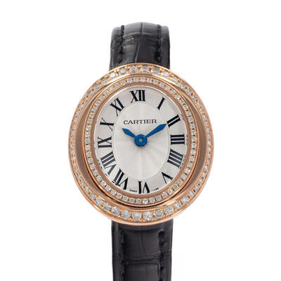 Pre-owned Cartier Hypnose Diamond Silver Dial Ladies Watch wjhy0003 (black, arb24468)