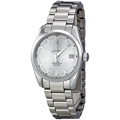 Pre-owned Omega Seamaster Aqua Terra Automatic Chronometer Silver Dial Unisex Watch Model: 2504.30 (blue, arb24470)