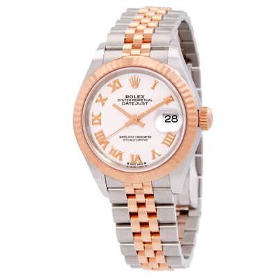 Rolex Datejust 279171WRJ Automatic Chronometer White Dial Ladies Watch. Stainless steel and rose gold case with brushed/polished stainless steel/rose gold jubilee bracelet. Fixed rose gold-tone bezel. White dial featuring Roman numeral hour markers, rose gold-tone hands. M279171-0021 (arb22176)
