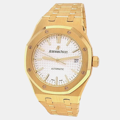 Audemars Piguet Royal Oak 15450BA.OO.1256BA.01: Silver Dial Automatic Movement in Yellow Gold Case for Men 1205367 (arb24492)