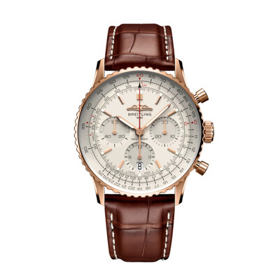 Men's Breitling Navitimer Chronometer Automatic Silver Dial Watch RB0139211G1P1 (brown, arb24499)