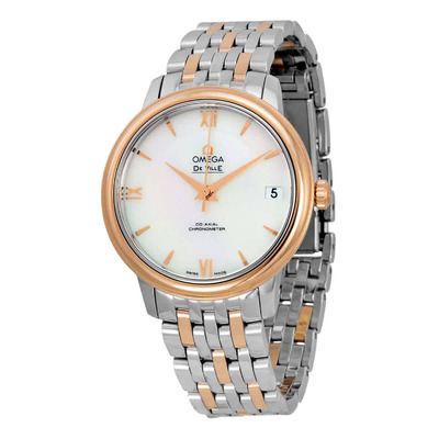 Omega De Ville Automatic Mother of Pearl Dial Stainless Steel and 18kt Rose Gold Ladies Watch Model: 42420332005002 424.20.33.20.05.002 (arb3919)