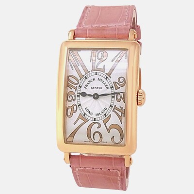 Franck Muller Long Island 952 QZ REL Quartz Silver 18K Rose Gold Women's Wristwatch, Case Diameter 26mm 1205422 (arb24539)