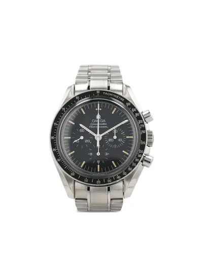 Omega Speedmaster 1990, Black Steel Round Face Index Markers Three Chronograph Counters Tachymeter Bezel Baton Hands Mechanical Movement Screw-down Crown Good Condition Boutique Warranty 31813823 (arb24257)