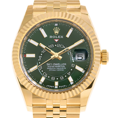 Rolex Sky-Dweller GMT Automatic Chronometer Green Dial Mens Watch Ref m336938-0007 (arb24550)
