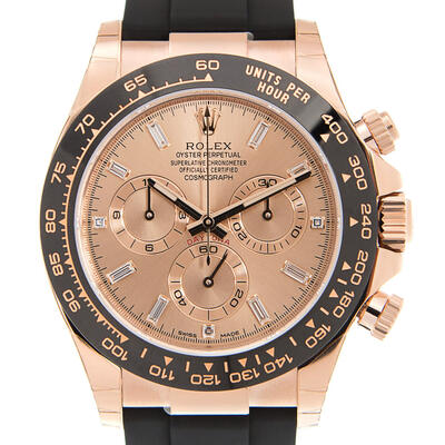 Rolex Cosmograph Daytona Reference 116515LN-0021 Mens Automatic Chronograph with Pink Dial and Diamond Markers 116515PDR (black, arb24558)