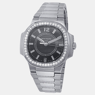 Patek Philippe Nautilus 7008/1A-010 Women's Sport Watch Stainless Steel and Diamonds 1206067 (black, arb24566)