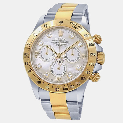 Rolex Cosmograph Daytona 116523, Yellow Gold Steel Automatic Mother of Pearl Dial Men's Watch 1206090 (arb24572)