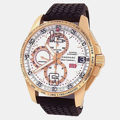 Chopard Mille Miglia 161268-5003 Silver Dial Automatic Movement 18K Rose Gold Stainless Steel Men's Wristwatch 1206095 (arb24576)