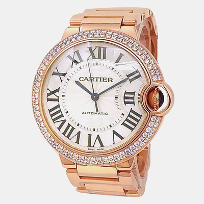 Cartier Ballon Bleu WE9005Z3 - 18K Rose Gold, Polished Silver Dial, Automatic Movement, Diamonds 1205415 (arb24595)