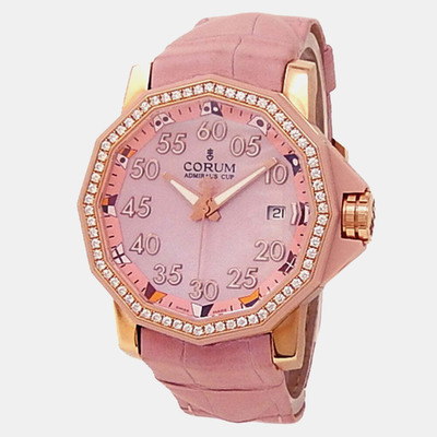 Corum Admiral's Cup Competition in Pink 18K Rose Gold for Women - 40mm Automatic Watch Model PN31 1205379 (pink, arb24598)