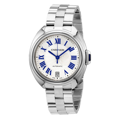 Cartier Cle Automatic Silver Dial Ladies Watch WSCL0006 (blue, arb2268)