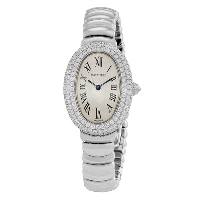 Cartier Baignoire Small Size Diamond White Dial Ladies Watch WJBA0020 (blue, arb2601)