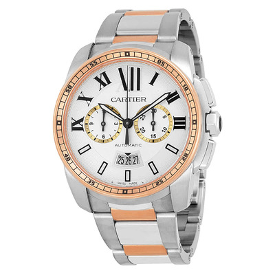Cartier Calibre de Cartier Chronograph Automatic Silver Dial Mens Watch W7100042 (blue, arb2896)
