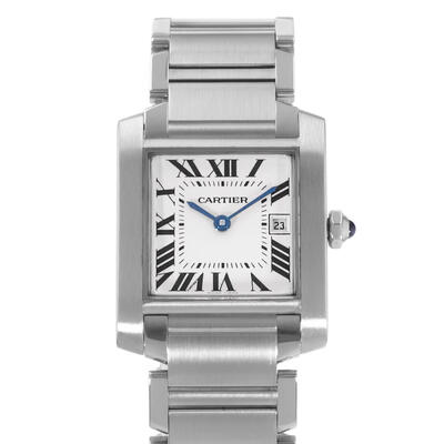 Pre-owned Cartier Tank Francaise Quartz White Dial Ladies Watch W51011Q3 (arb24642)