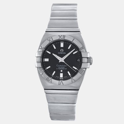 Omega Constellation 1590.51 Automatic Black Stainless Steel Women's Wristwatch 1207242 (black, arb24672)