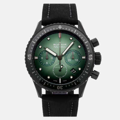 Pre-Owned Blancpain Bathyscaphe Chronograph Flyback Automatic Watch - Reference 1207192 (green, arb24684)
