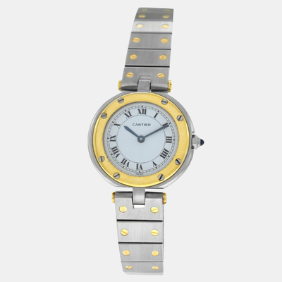 Cartier Santos Ronde 8191 Women's Wristwatch (Ref: 1206686) (white, arb24688)