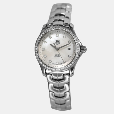 Tag Heuer Link Quartz Silver Stainless Steel Diamond Women's Wristwatch Model: WJF1319.BA0572 1206665 (arb24689)
