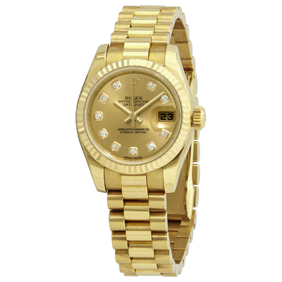 Pre-Owned Rolex Lady Datejust 26mm Diamond Dial Yellow Gold Automatic Ladies Watch Model#179178-cdp (arb24706)