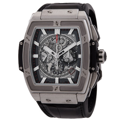 Pre-owned Hublot Spirit of Big Bang 601NX0173LR Titanium Automatic Mens Watch - Grey Case & Black Rubber Strap 601.NX.0173.LR (black, arb23914)