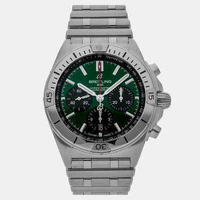 Pre-Owned Breitling Chronomat B01 Reference 1207599 Men's Watch, 42 mm (green, arb24727)