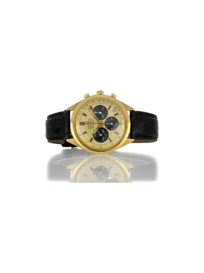 Zenith El Primero 37mm Gold-tone Round Case with Black Dial, Yellow Gold Tones Automatic Movement Chronograph 22498057 (arb24741)
