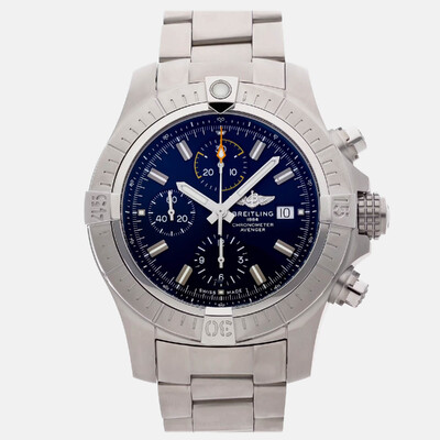 Pre-Owned Breitling Avenger Chronograph Men's Watch 1208230 Automatic Steel Case (blue, arb24753)