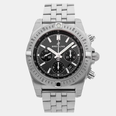 Pre-Owned Breitling Chronomat B01 Chronograph AB0115101F1A1 Grey Automatic Stainless Steel Men's Wristwatch 44 mm 1207610 (arb24755)