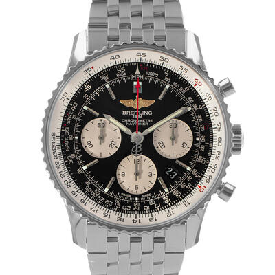 Pre-owned Breitling Navitimer 01 Chronograph Automatic Chronometer Black Dial Mens Watch AB0120 (black, arb24768)