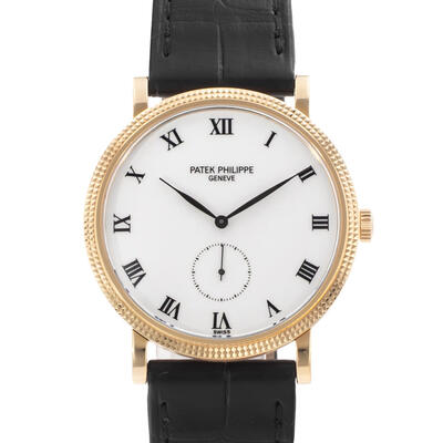 Patek Philippe Calatrava Hand-Wind White Dial Mens Watch Ref.3919 (black, arb24774)